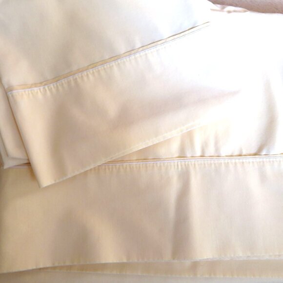 Vintage JP Stevens Twin Sheet Set 3pc Yellow Percale No Iron USA Made - Picture 6 of 7